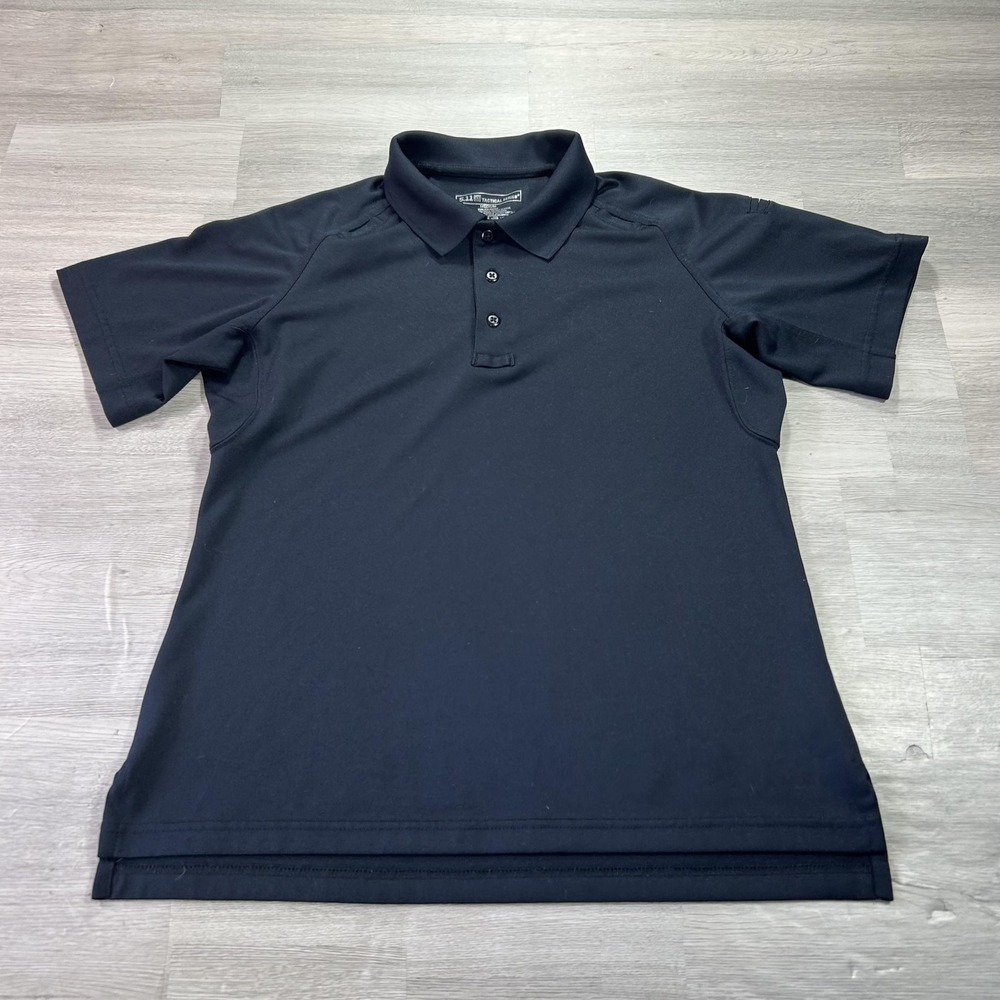 5.11 Tactical Polo Shirt Mens Medium Black Short Sleeve Work Uniform Tactical